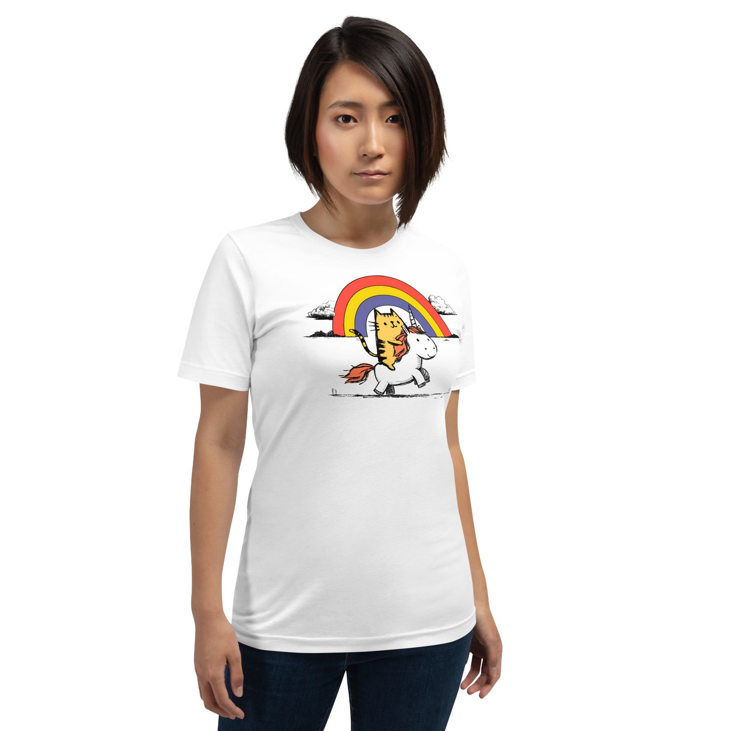 Cat on a Unicorn Unisex T-Shirt