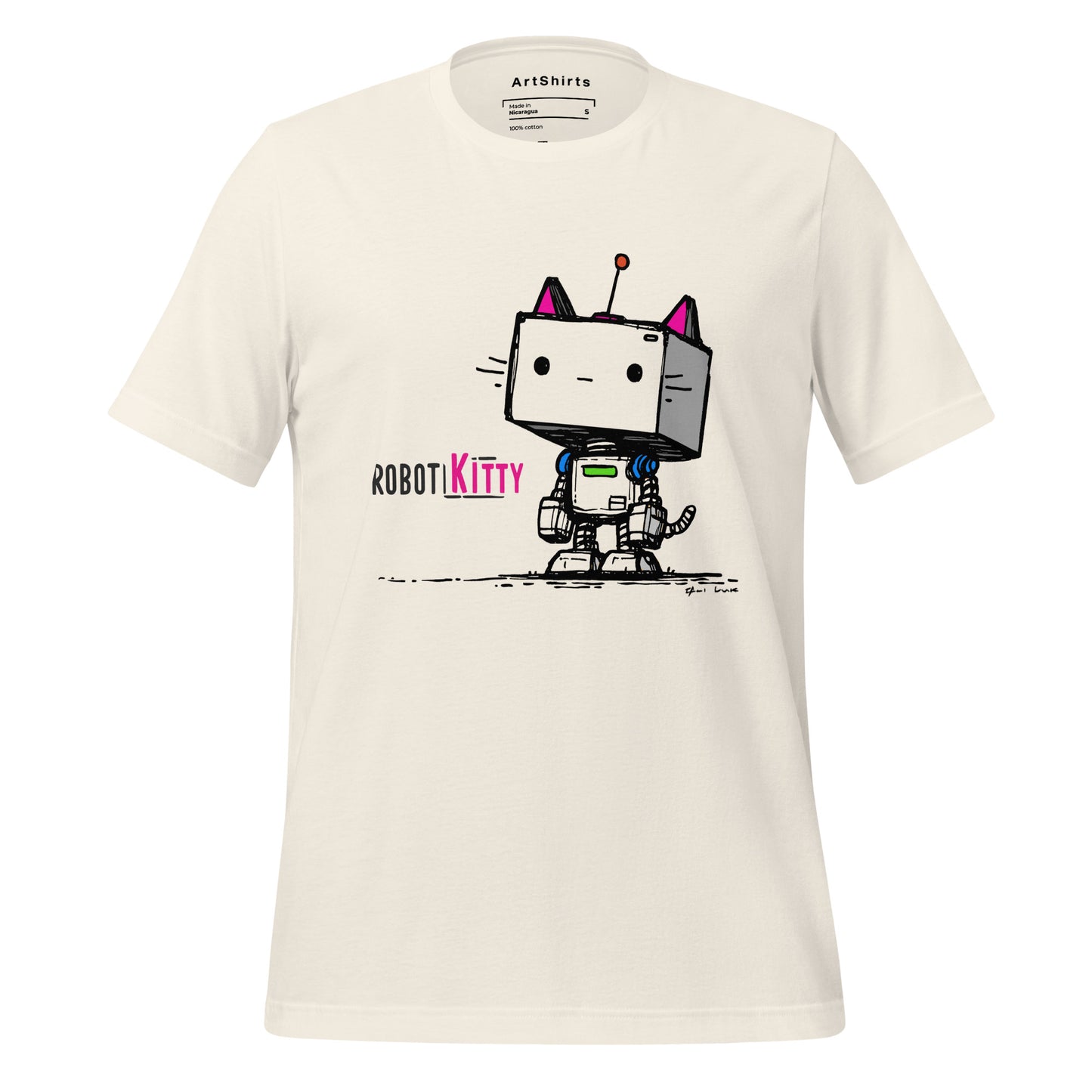 Pink Robot Kitty Unisex T-Shirt