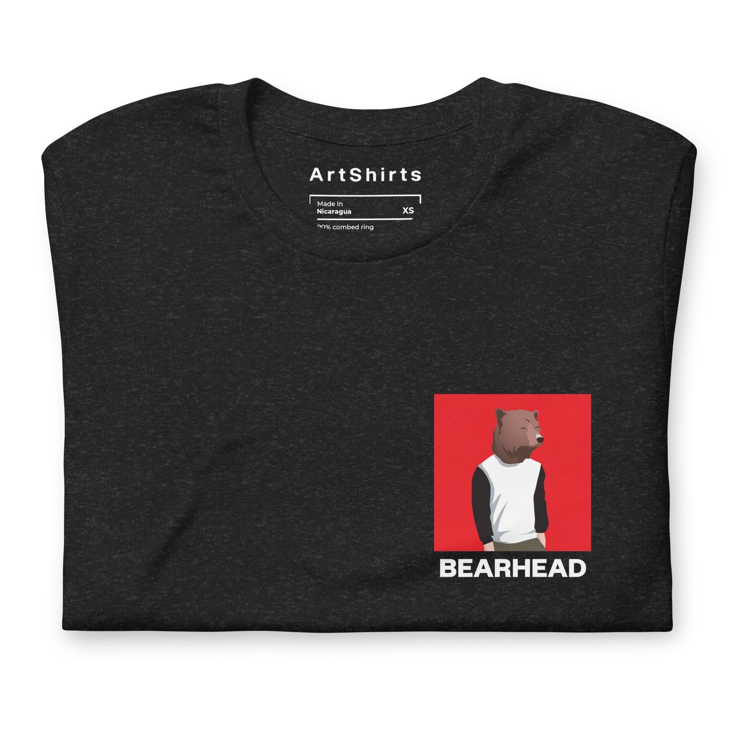 BEARHEAR BEARHEAR Logo Red Square - Premium Black Short Sleeve T-Shirt