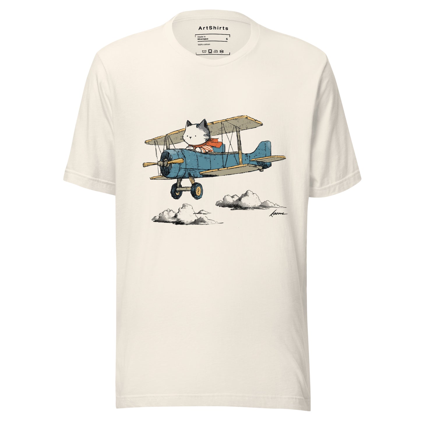 Cat In a Biplane Unisex T-Shirt