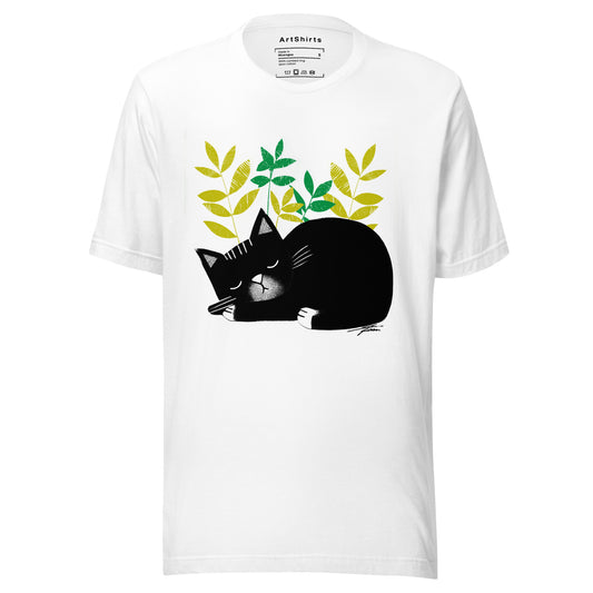Botanical Cat Nap Unisex T-shirt