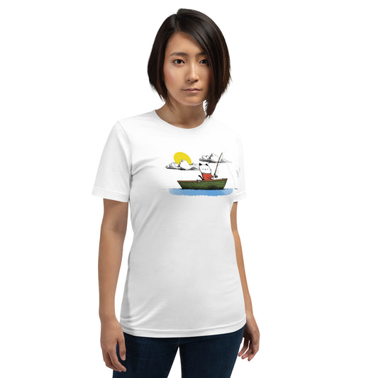 Gone Fishing Cat Unisex T-Shirt