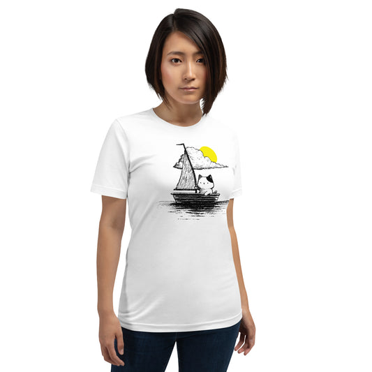 Cat in the Boat Unisex T-Shirt