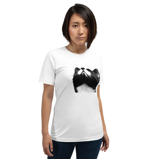 Cat Looking Up Unisex T-Shirt