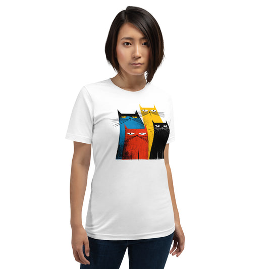 Four Colored Cats Unisex T-Shirt