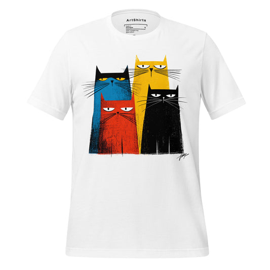 Four Colored Cats Unisex T-Shirt
