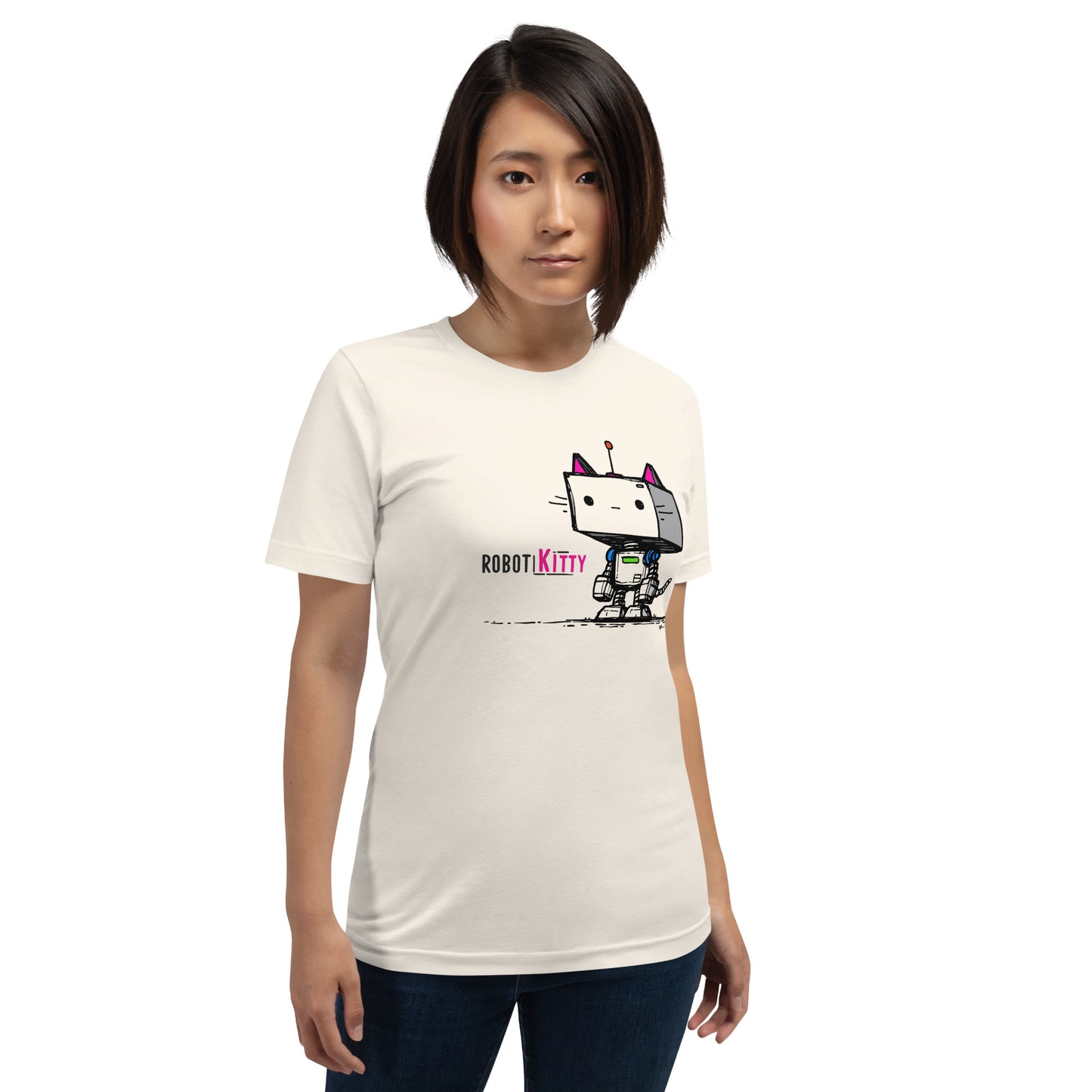 Pink Robot Kitty Unisex T-Shirt