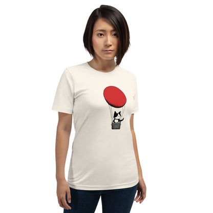 Cat In Red Balloon Unisex T-Shirt