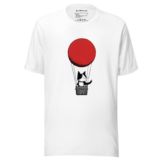 Cat In Red Balloon Unisex T-Shirt