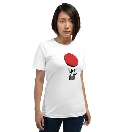 Cat In Red Balloon Unisex T-Shirt