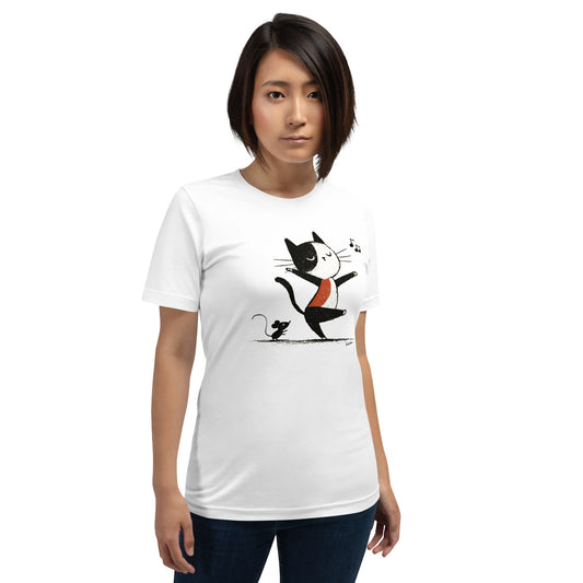 Dancing Cat & Mouse Unisex T-Shirt