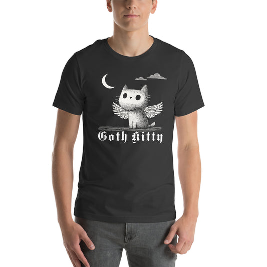 Goth Kitty Unisex T-Shirt Dark Grey