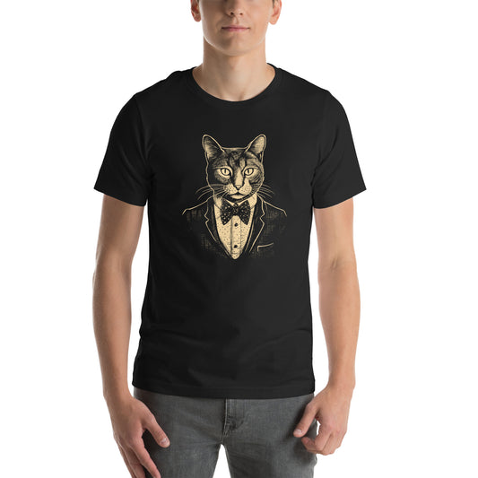 Tuxedo Cat Unisex t-shirt Black