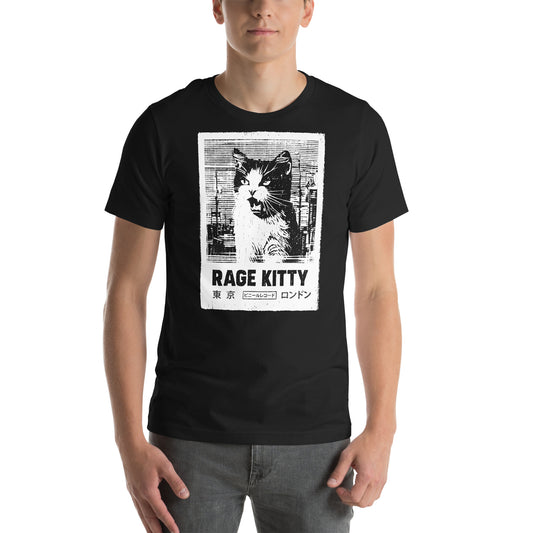 Rage Kitty Original Vintage Poster Unisex T-Shirt Black