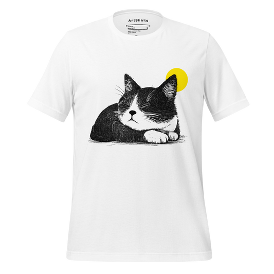 Sleeping Cat with Sun Unisex T-Shirt