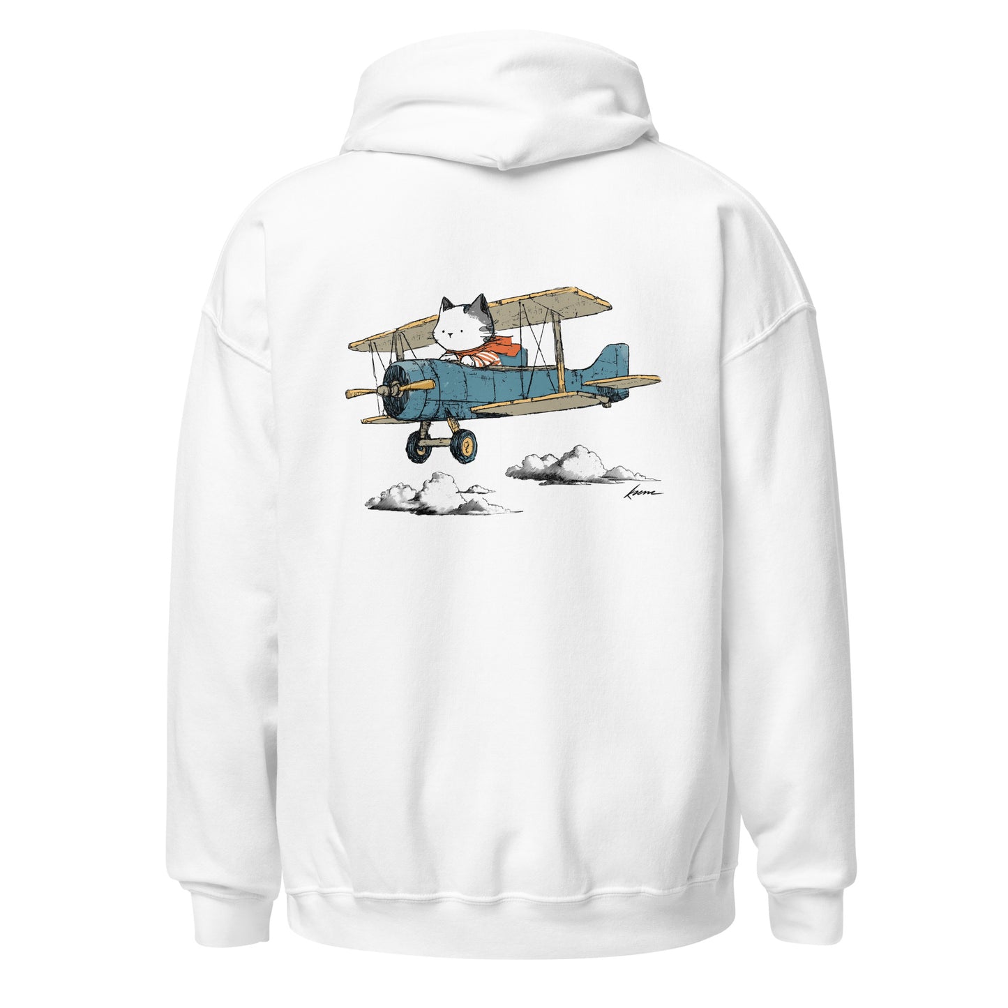 Cat in a Biplane Unisex Hoodie