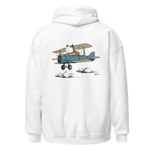 Cat in a Biplane Unisex Hoodie