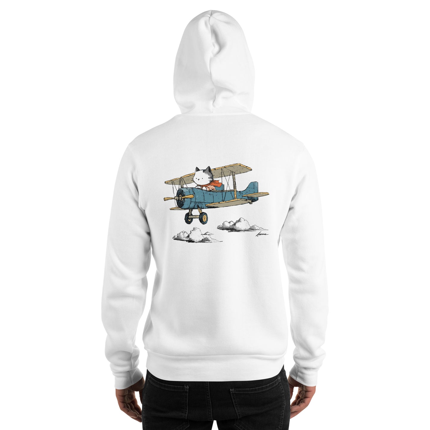 Cat in a Biplane Unisex Hoodie