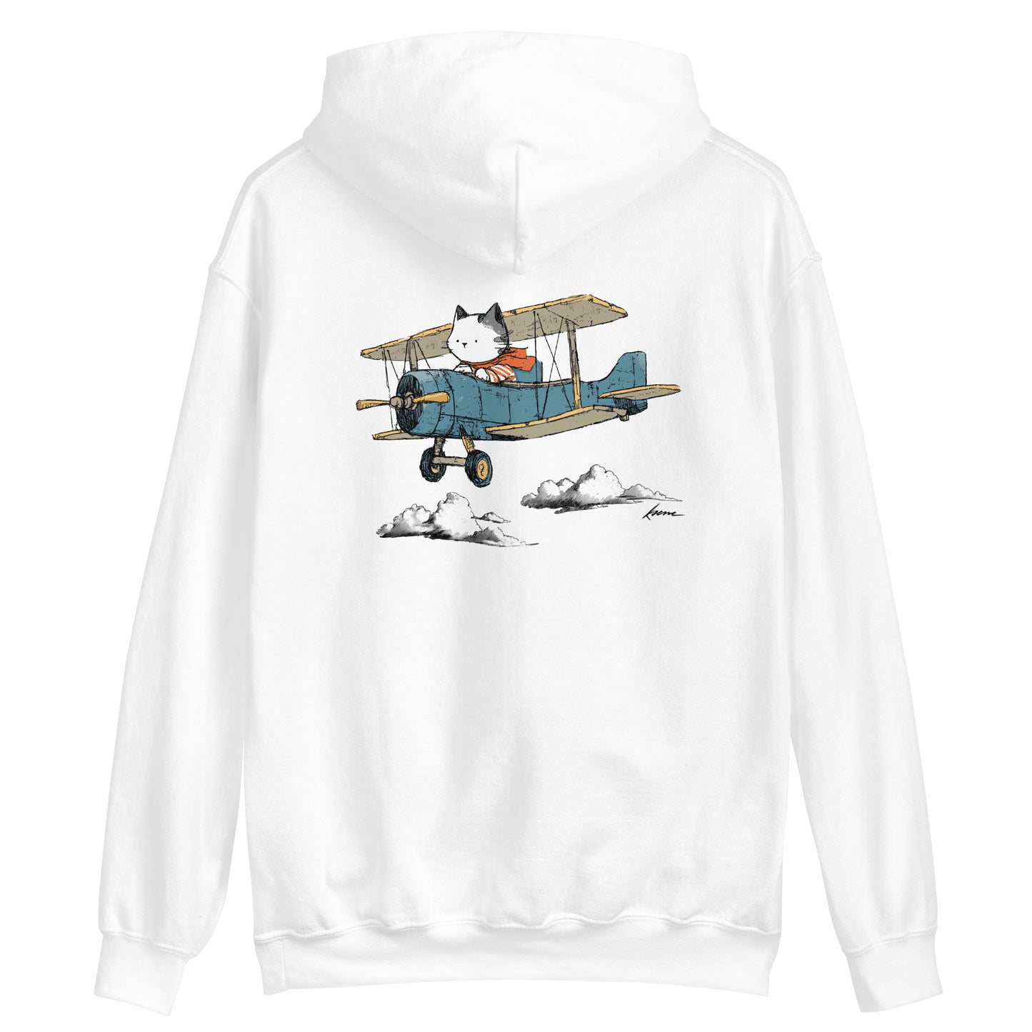 Cat in a Biplane Unisex Hoodie