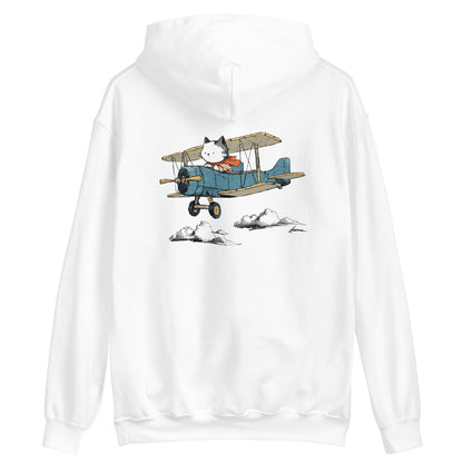 Cat in a Biplane Unisex Hoodie