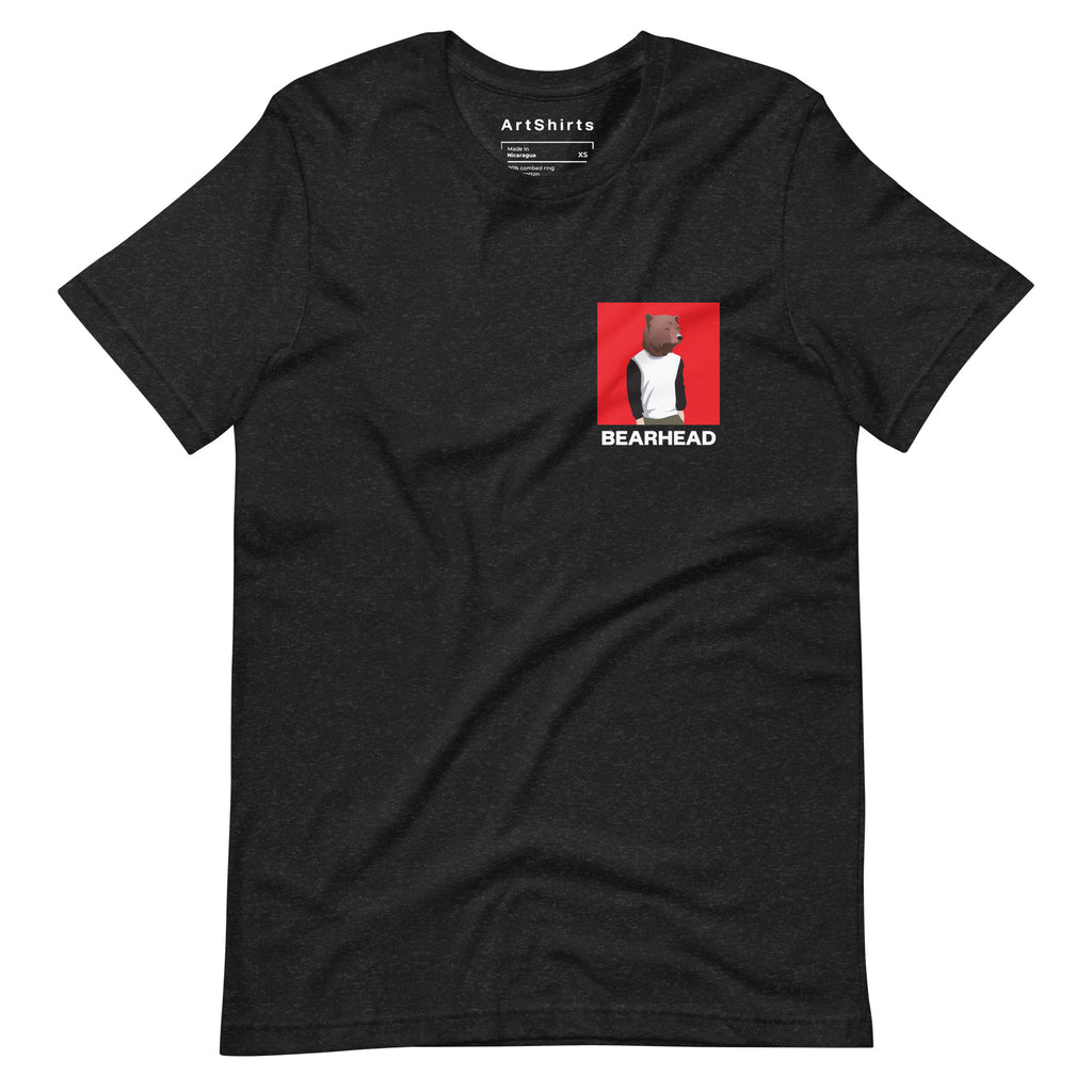 BEARHEAR BEARHEAR  Logo Red Square - Premium Black Short Sleeve T-Shirt