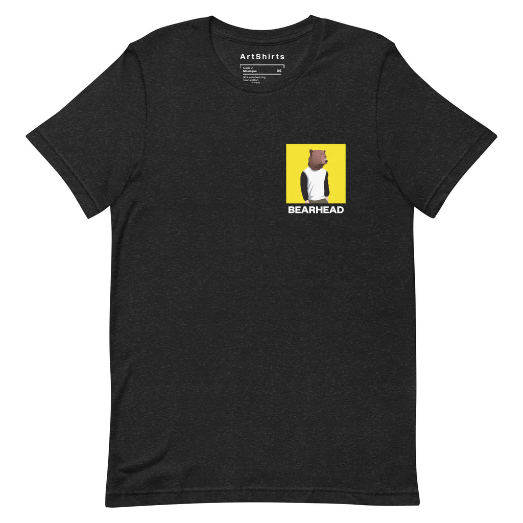 BEARHEAR BEARHEAR  Logo Yellow Square - Premium Black Short Sleeve T-Shirt