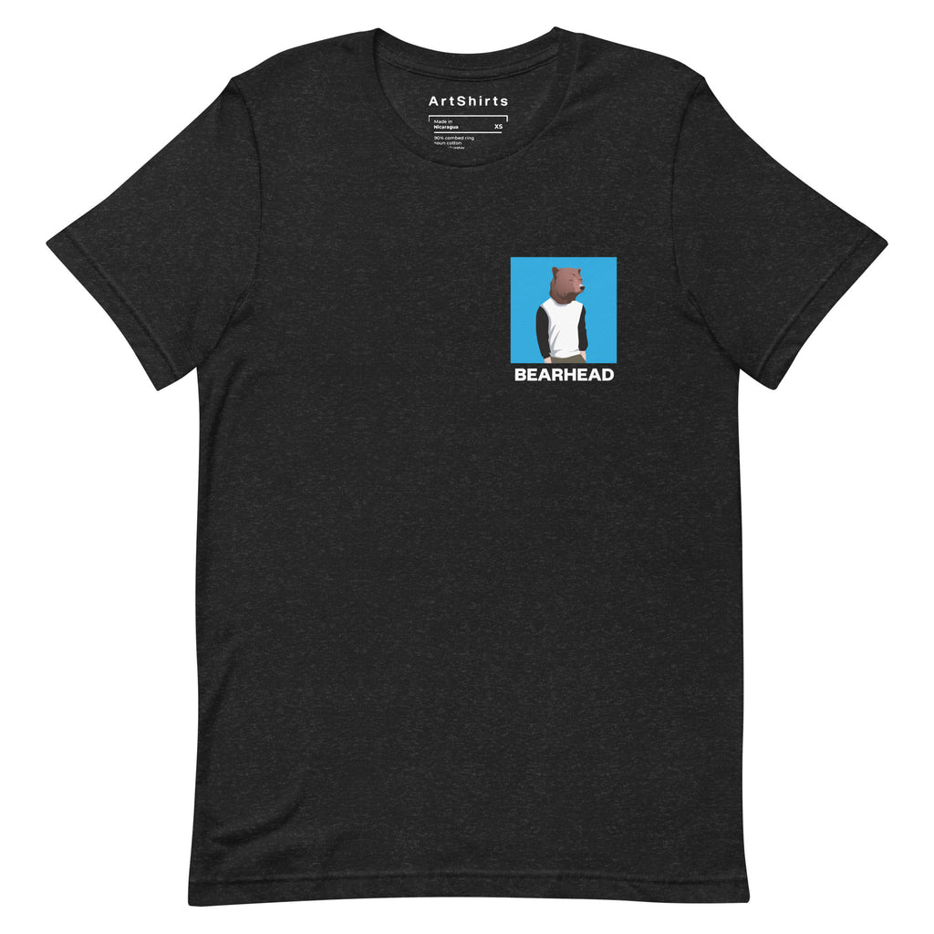 BEARHEAR BEARHEAR  Logo Blue Square - Premium Black Short Sleeve T-Shirt