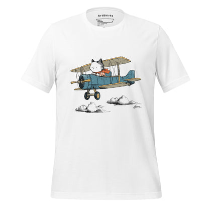 Cat In a Biplane Unisex T-Shirt