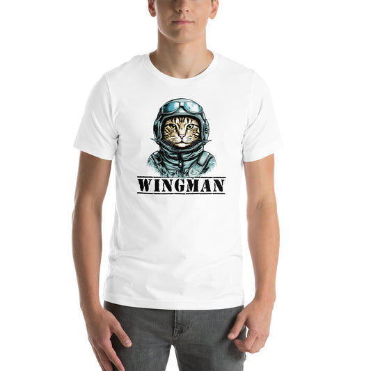 Wingman Cat Unisex t-shirt White